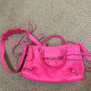 Balenciaga City Bag neon pink